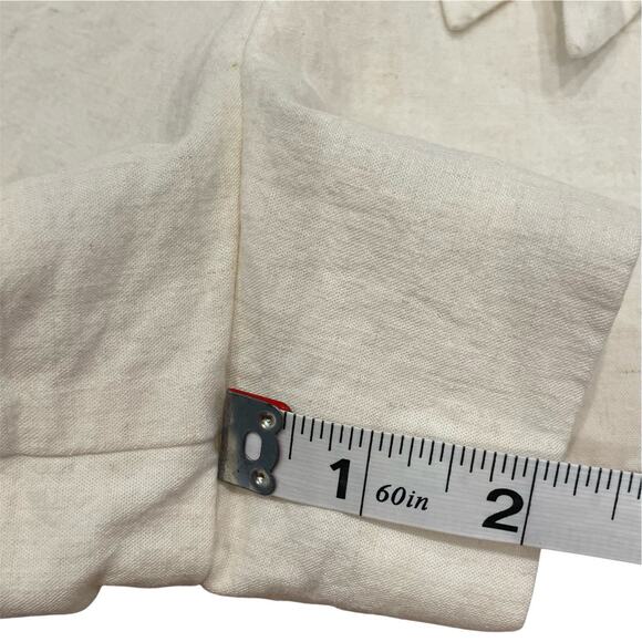 ZARA Linen Blend Cream Ruffle Shorts, Womens M, Lagenlook Coastal Boho Preppy - Picture 6 of 7